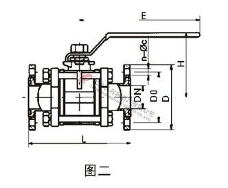 GU真空球閥活套法蘭連接結構圖