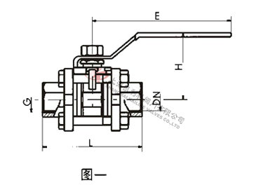 GU真空球閥螺紋連接結構圖