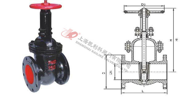 Z41T鑄鐵法蘭閘閥外形結(jié)構(gòu)圖