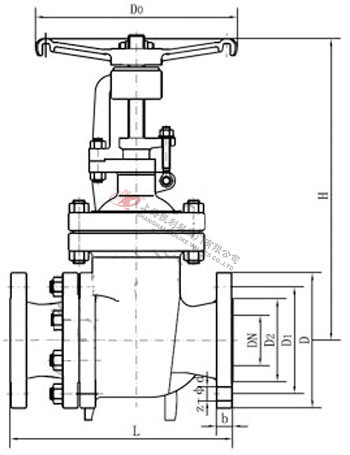 PZ41H、PZ941H排渣閘閥外形結構圖