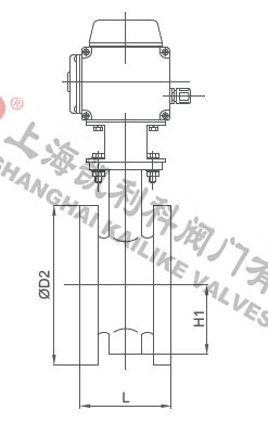 D941X不銹鋼電動法蘭蝶閥外形結構圖