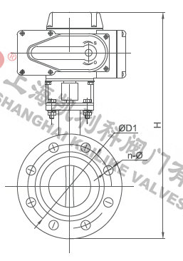 D941F46電動襯氟法蘭蝶閥外形結構圖