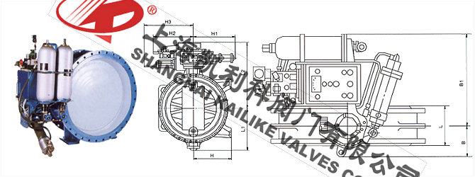 HD7X41X蓄能罐式液控蝶閥外形結構圖
