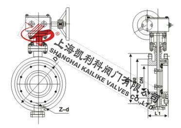 D343H美標法蘭蝶閥外形結構圖