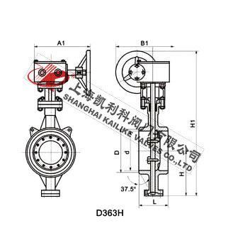 D363H美標焊接蝶閥外形結(jié)構(gòu)圖