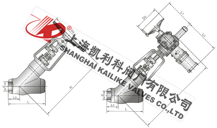 J65Y-Y型截止閥外形結構圖