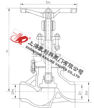 J61W不銹鋼焊接截止閥外形結構圖