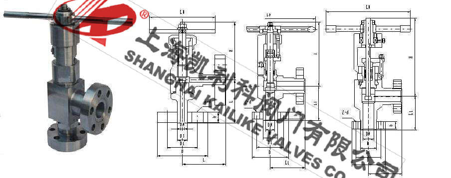 L44Y高壓角式節(jié)流閥外形結(jié)構(gòu)圖