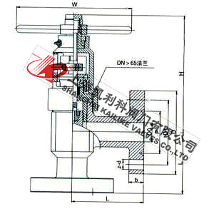 L/J47Y高壓平衡角式截止閥外形結構圖