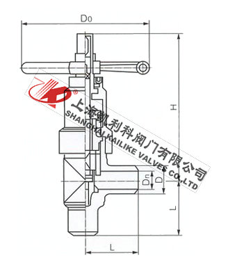 L/J67Y平衡角式截止閥外形結構圖
