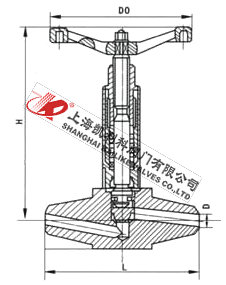 J61W/J61Y焊接式針型截止閥外形結(jié)構(gòu)圖