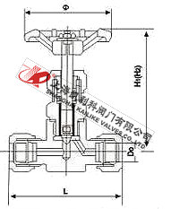 J91W卡套式針型截止閥外形結(jié)構(gòu)圖