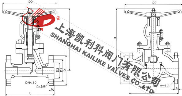 J41TC陶瓷截止閥外形結構圖