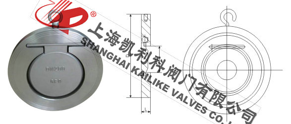 H74H、H74W、H74X對夾旋啟式止回閥外形結(jié)構(gòu)圖