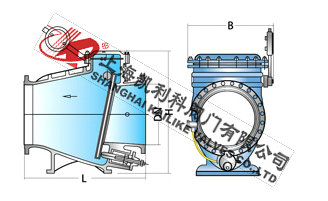 HH44X微阻緩閉式止回閥外形結(jié)構(gòu)圖