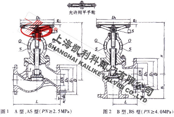 H48H船用截止止回閥外形結構圖