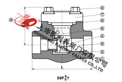 H64Y、H44Y鍛鋼旋啟式止回閥外形結構圖