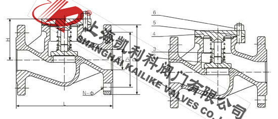 H41H、H41W德標升降式止回閥外形結構圖