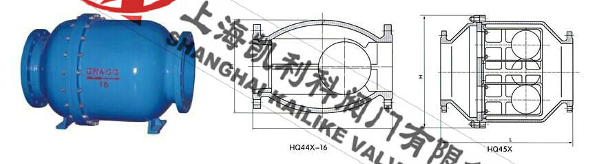 HQ44X、HQ45X型微阻球形止回閥外形結(jié)構(gòu)圖
