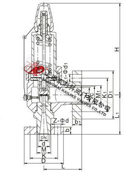 A42Y彈簧全啟封閉式高壓安全閥外形結(jié)構(gòu)圖