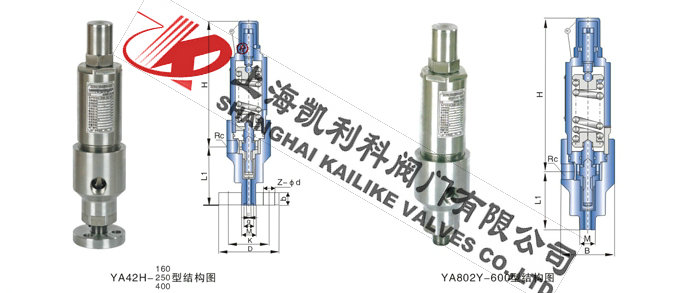 AY42H、YA802Y安全溢流閥外形結構圖