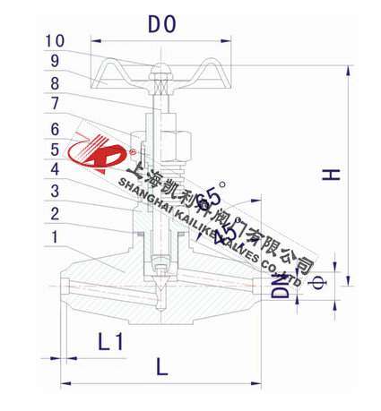 J61Y-40P-64P-160P-320P高溫高壓針型閥外形結構圖