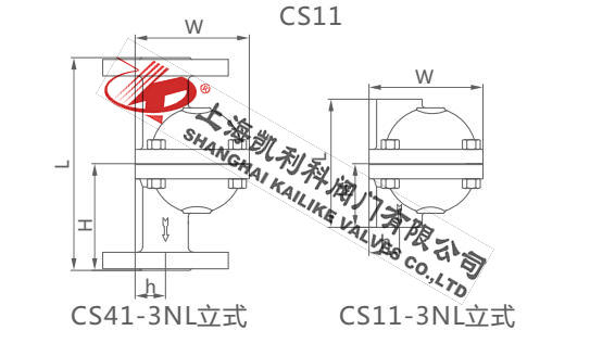 CS11H-3NL立式自由浮球式疏水閥外形結構圖