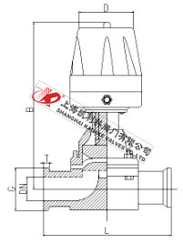 G681F不銹鋼氣動隔膜閥外形結(jié)構(gòu)圖