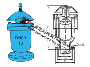 KP-10快速排氣閥_吸氣閥外形結構圖