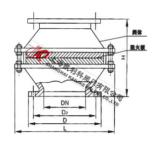 ZGB-1防爆波紋阻火器外形結構圖