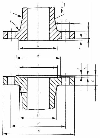 機(jī)械部凹凸面法蘭結(jié)構(gòu)圖